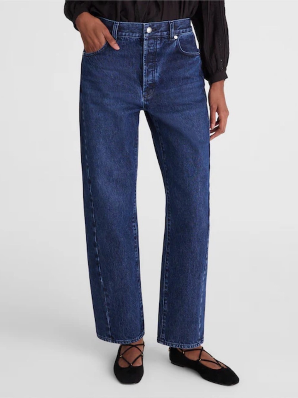 Madewell Pieced Barrel-Leg Jeans 
Size 24